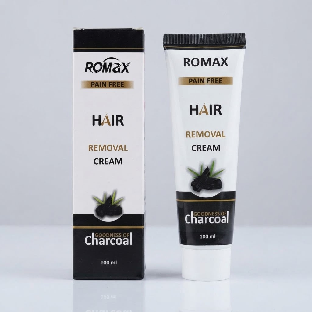 Romax Charcoal Premium Hair Removal Cream (100ml)